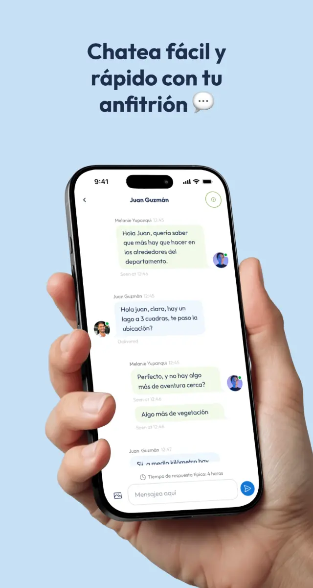 Hospédate — chat con el anfitrión
